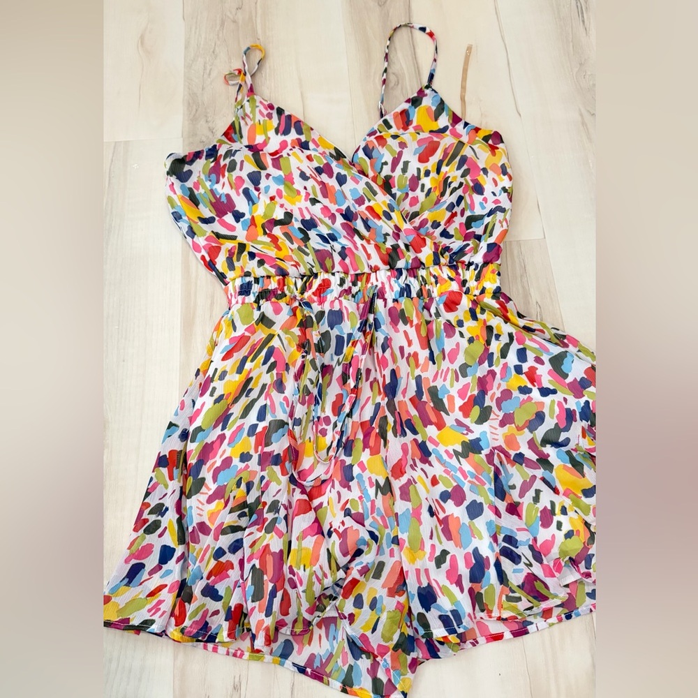 Colorful Abstract Print Romper